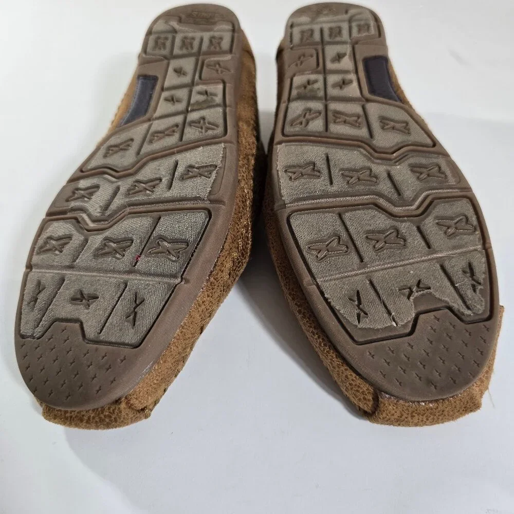 Bobs Womens W 8 Espadrille Memory Foam Brown Leather Look Textile Slip On‎ Shoe
